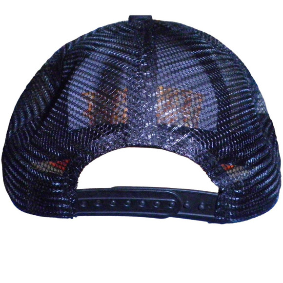 Tennessee Ball Cap, Black Mesh, Orange Embroidery and Bill, Snapback Trucker Hat - Picture 3 of 4